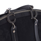 CHRISTIAN DIOR クリスチャンディオール トロッター柄 植物柄刺繍 黒 シルバー金具 レディース ジャガード ハンドバッグ ABランク 中古 銀蔵