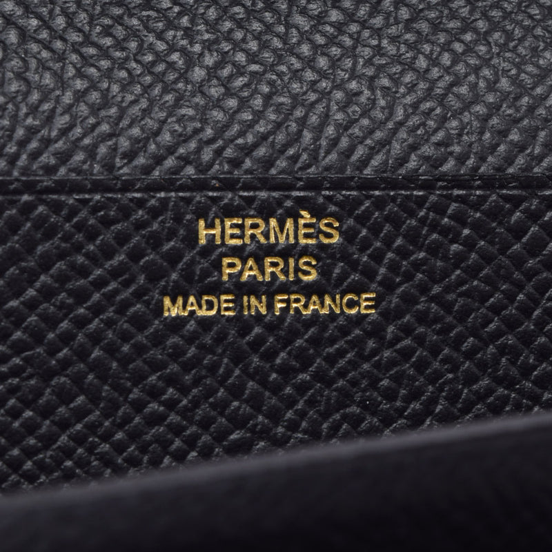 HERMES Hermes Bears France Black Rose Gold Bracket D (Around 2019) Ladies Vo Epson Long Wallet New Used Ginzo