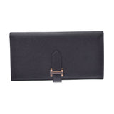 HERMES Hermes Bears France Black Rose Gold Bracket D (Around 2019) Ladies Vo Epson Long Wallet New Used Ginzo