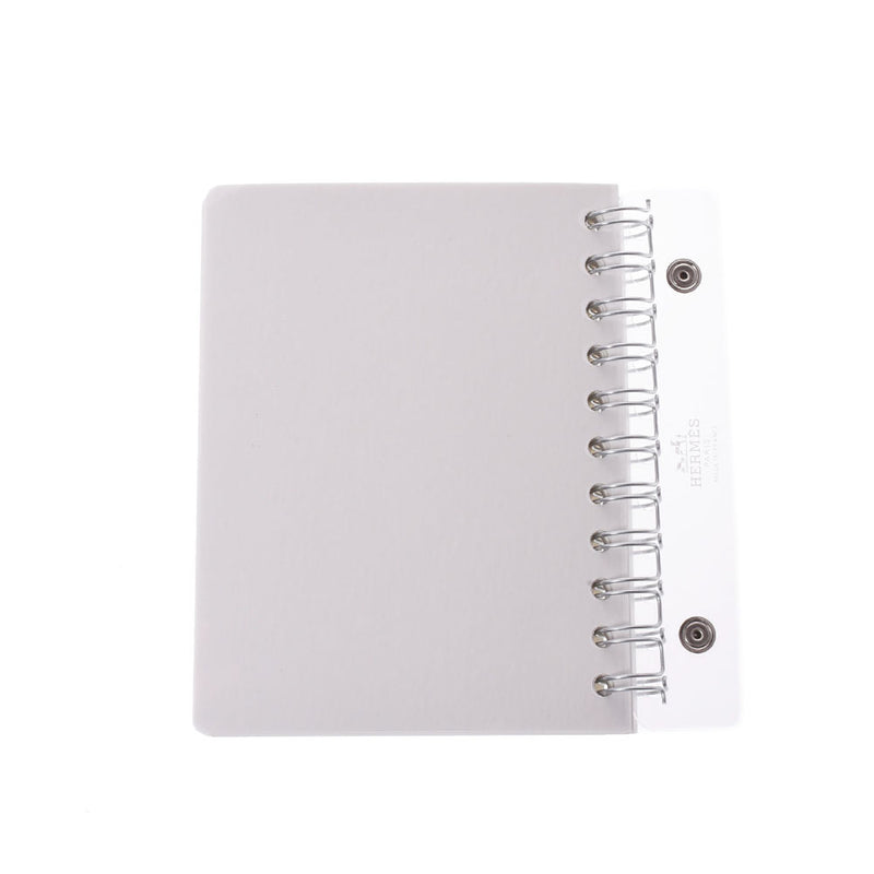 HERMES Hermes Rifur Agenda MM Replacement Solid Laptop White/Silver Bracket Unisex Paper Accessories Unused Ginzo