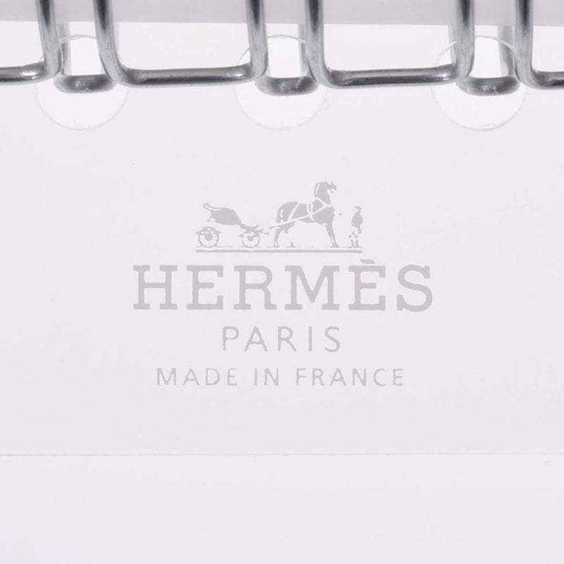 HERMES Hermes Rifur Agenda MM Replacement Solid Laptop White/Silver Bracket Unisex Paper Accessories Unused Ginzo