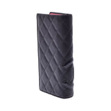 CHANEL Chanel Cambon Line Black/Black Ladies Ram Skin/Enamel Long Wallet New Used Ginzo