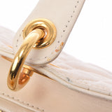 CHRISTIAN DIOR クリスチャンディオール カナージュバッグ アイボリー ゴールド金具 レディース ラムスキン ハンドバッグ Bランク 中古 銀蔵