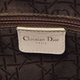 CHRISTIAN DIOR クリスチャンディオール カナージュバッグ アイボリー ゴールド金具 レディース ラムスキン ハンドバッグ Bランク 中古 銀蔵