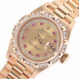 ROLEX Rolex Date Just Milliard Diamond 69258 Ladies YG Watch Automatic Champagne Dial A Rank Used Ginzo