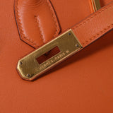 HERMES Hermes Birkin 35 Orange Gold Bracket □ C engraved (around 1999) Unisex Vola River Handbag B Rank used Ginzo