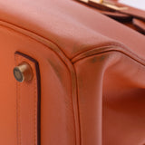 HERMES Hermes Birkin 35 Orange Gold Bracket □ C engraved (around 1999) Unisex Vola River Handbag B Rank used Ginzo