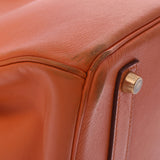 HERMES Hermes Birkin 35 Orange Gold Bracket □ C engraved (around 1999) Unisex Vola River Handbag B Rank used Ginzo