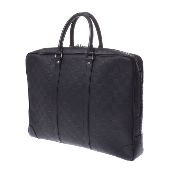 LOUIS VUITTON Louis Vuitton Damier Anfini Voyage PDV Onyx N41146 Men's Leather Business Bag A Rank Used Ginzo