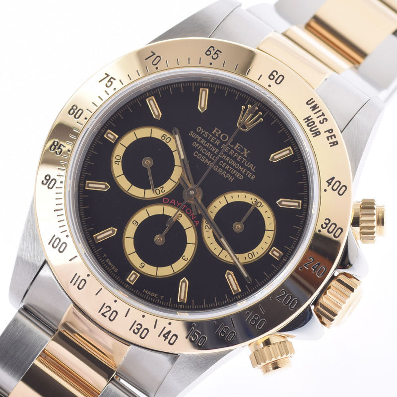 [Cash special price] ROLEX Rolex Daytona 16523 Men's SS/YG Watch Automatic Black Dial A Rank Used Ginzo