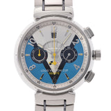 LOUIS VUITTON Louis Vuitton Tambul Regatta Chrono LV Cup Q102M Men's SS Watch Automatic Silver/Blue Dial A Rank Used Ginzo