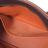 HERMES エルメス プリュム32 バイカラー カカオ/オレンジ シルバー金具 □J刻印(2006年頃) レディース ヴォーエプソン ハンドバッグ Bランク 中古 銀蔵