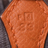 HERMES エルメス プリュム32 バイカラー カカオ/オレンジ シルバー金具 □J刻印(2006年頃) レディース ヴォーエプソン ハンドバッグ Bランク 中古 銀蔵