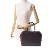 HERMES エルメス プリュム32 バイカラー カカオ/オレンジ シルバー金具 □J刻印(2006年頃) レディース ヴォーエプソン ハンドバッグ Bランク 中古 銀蔵
