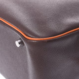 HERMES エルメス プリュム32 バイカラー カカオ/オレンジ シルバー金具 □J刻印(2006年頃) レディース ヴォーエプソン ハンドバッグ Bランク 中古 銀蔵
