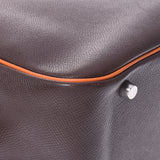 HERMES エルメス プリュム32 バイカラー カカオ/オレンジ シルバー金具 □J刻印(2006年頃) レディース ヴォーエプソン ハンドバッグ Bランク 中古 銀蔵