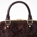 路易威顿路易斯·维尔尼·阿尔玛·阿尔玛（Louis Vuitton Alma）PM Amalant M91611女士会标Monogram Verni手提包B等级使用Ginzo