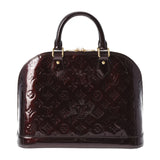 路易威顿路易斯·维尔尼·阿尔玛·阿尔玛（Louis Vuitton Alma）PM Amalant M91611女士会标Monogram Verni手提包B等级使用Ginzo