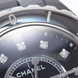 CHANEL シャネル J12 33mm 12Pダイヤ H1625 ボーイズ 黒セラミック/SS 腕時計 クオーツ 黒文字盤 Aランク 中古 銀蔵