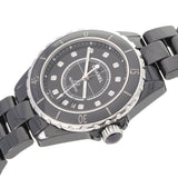 CHANEL Chanel J12 38mm 12P Diamond H1626 Men's Black Ceramic/SS Watch Automatic Black Dial A Rank used Ginzo