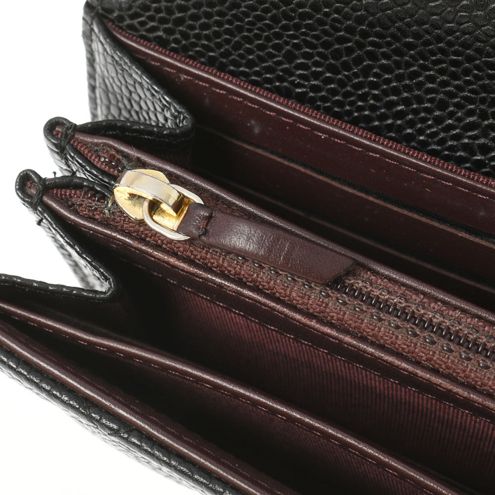 シャネルロングフラップウォレット 14143 黒 ゴールド金具 レディース  