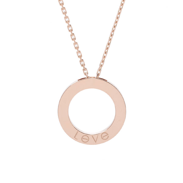 CARTIER Cartier Love Necklace 3 Pave Diamond Pink Gold Ladies K18PG Necklace A Rank used Ginzo