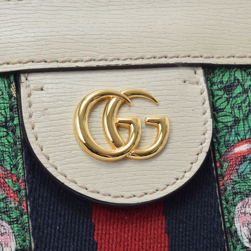 GUCCI Gucci Gucci Off Dear Small Higuchi Chain Japan Limited Beige Gold Gold Bracket Ladies Canvas Shoulder Bag B Rank Used Ginzo