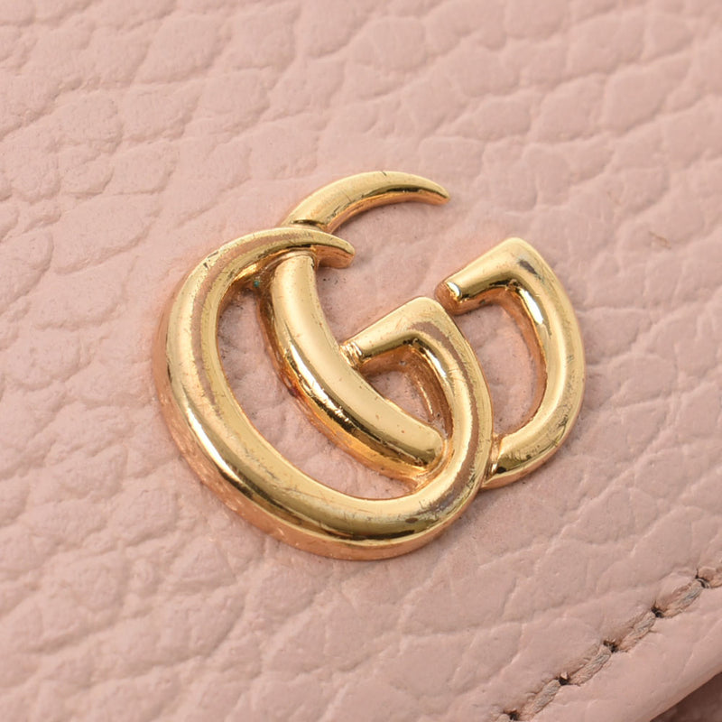 GUCCI Gucci GG Marmont Fastener Long Wallet Pink Gold Bracket 456116 Ladies Leather Long Wallet New Delivery Ginzo