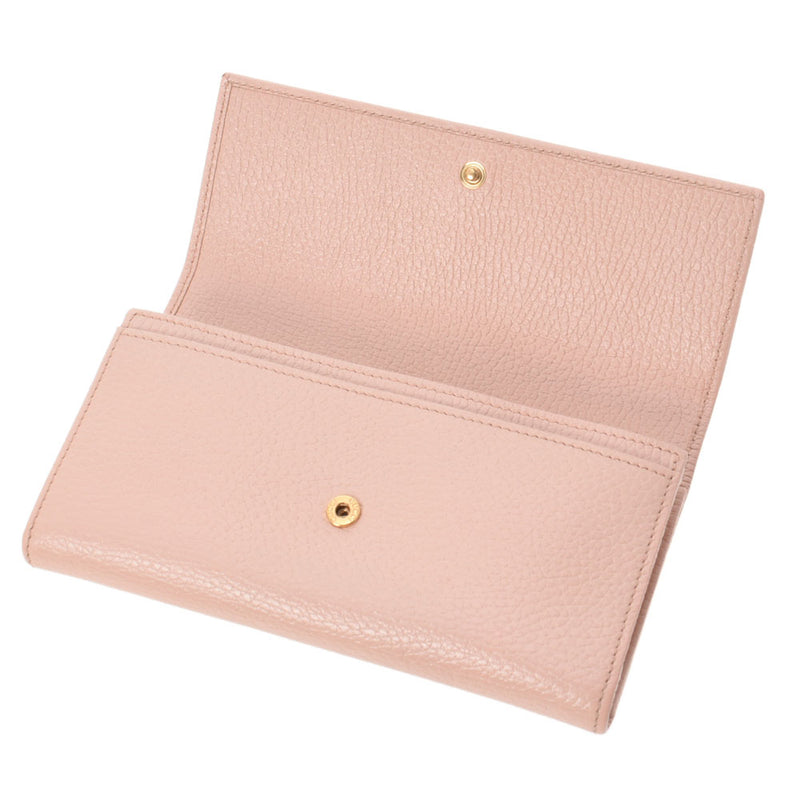 GUCCI Gucci GG Marmont Fastener Long Wallet Pink Gold Bracket 456116 Ladies Leather Long Wallet New Delivery Ginzo