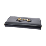 GUCCI Gucci Horse Bit Round Zip Wallet Black 621889 Unisex Leather Long Wallet New Used Ginzo