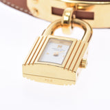 HERMES Hermes Kelly Watch de Brewer Ladies GP/Leather Watch Quartz White Dial AB Rank Used Ginzo