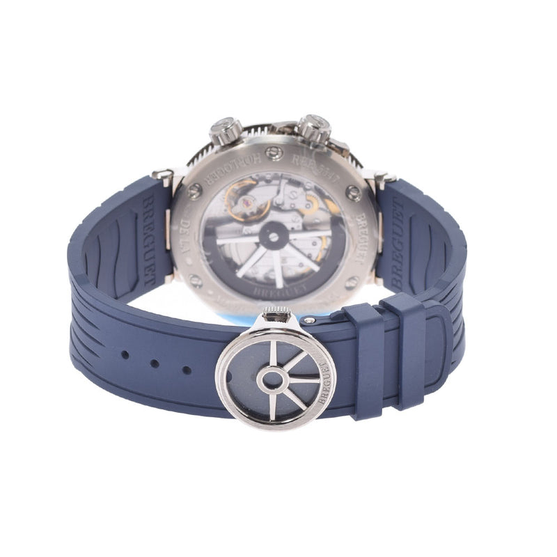 Breguet Brege Marine Alarm音乐剧5547BB/Y2/5ZU男士WG/橡胶手表自动蓝色拨号未使用的Ginzo
