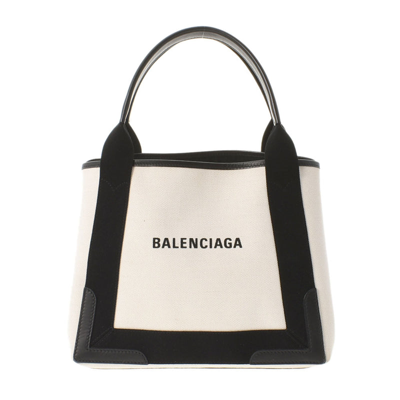 BALENCIAGA Balenciaga Nevika Bass White/Black 339933 Unisex Canvas Handbag AB Rank Used Ginzo