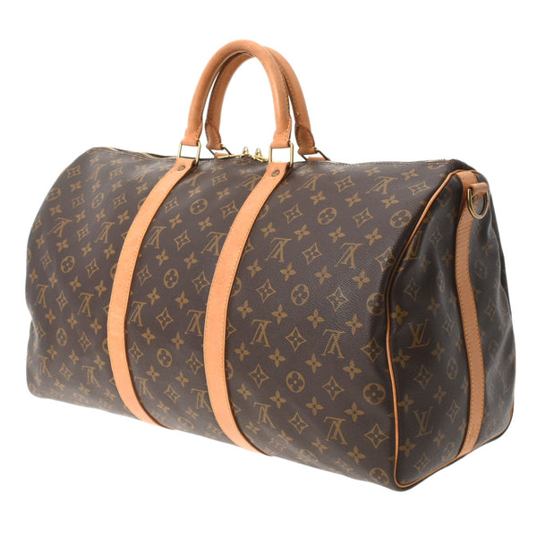 LOUIS VUITTON Louis Vuitton Monogram Keepol Band Riere 50 Brown M41416 Unisex Monograph Boston Bag B Rank used Ginzo