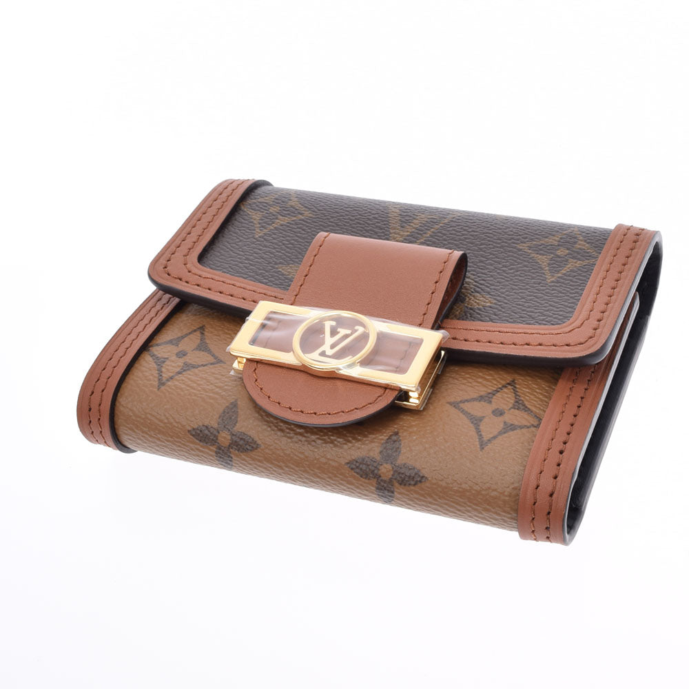 し*げ様 超美品 LOUIS VUITTON 三つ折り財布 レッド/ブラウン Louis Vuitton 三つ折り財布 ブラウン/レッド 小物