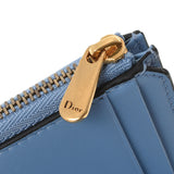 Christian DIOR Christian Dior Saddle Wallet Compact Wallet Light Blue Ladies Leather Triple Wallet A Rank used Ginzo