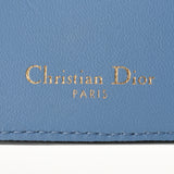 Christian DIOR Christian Dior Saddle Wallet Compact Wallet Light Blue Ladies Leather Triple Wallet A Rank used Ginzo