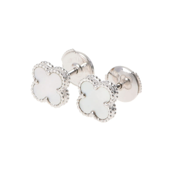 VAN CLEEF & ARPELS Van Cleef & Arpel Suite Alhambra Ladies K18WG/White Shell Earrings A Rank Used Ginzo