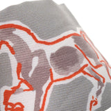 HERMES Hermes twilly horse pattern gray/Orange ladies silk 100 % scarf A rank used Ginzo