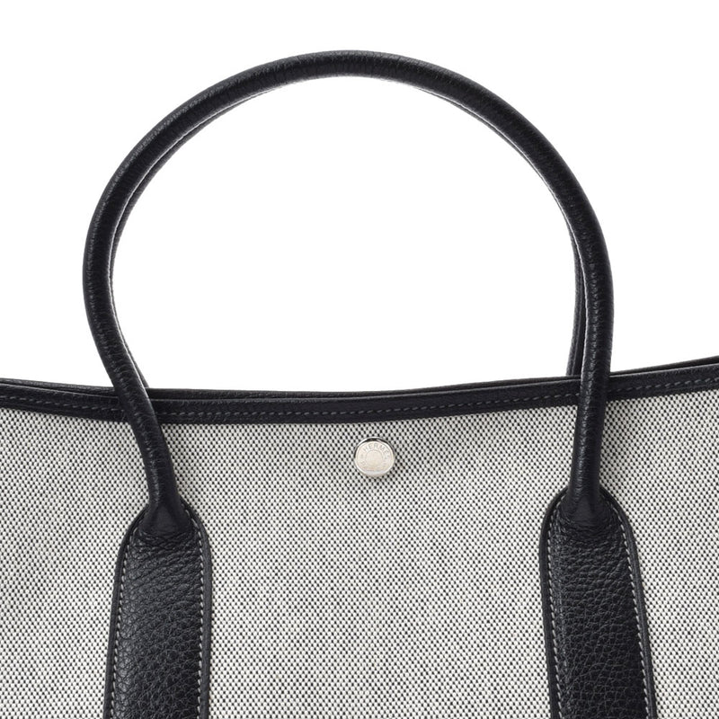 HERMES エルメス ガーデンパーティー PM グレー/黒 □H刻印(2004年頃) ユニセックス トワルアッシュ ハンドバッグ Aランク 中古 銀蔵