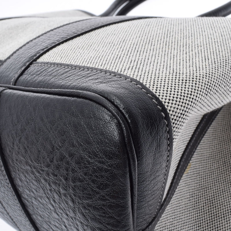 HERMES エルメス ガーデンパーティー PM グレー/黒 □H刻印(2004年頃) ユニセックス トワルアッシュ ハンドバッグ Aランク 中古 銀蔵