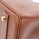 HERMES エルメス バーキン 40 ゴールド ゴールド金具 □B刻印(1998年頃) ユニセックス クシュベル ハンドバッグ Aランク 中古 銀蔵