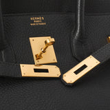 HERMES Hermes Birkin 35 Black Gold Bracket ○ Z engraved (around 1996) Unisex Fjord Handbag B Rank used Ginzo