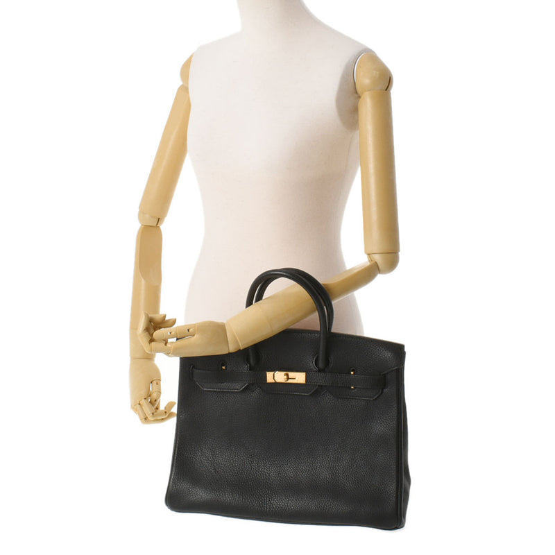 HERMES Hermes Birkin 35 Black Gold Bracket ○ Z engraved (around 1996) Unisex Fjord Handbag B Rank used Ginzo