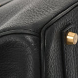 HERMES Hermes Birkin 35 Black Gold Bracket ○ Z engraved (around 1996) Unisex Fjord Handbag B Rank used Ginzo