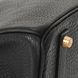 HERMES Hermes Birkin 35 Black Gold Bracket ○ Z engraved (around 1996) Unisex Fjord Handbag B Rank used Ginzo