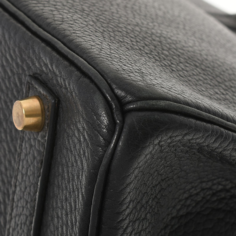 HERMES Hermes Birkin 35 Black Gold Bracket ○ Z engraved (around 1996) Unisex Fjord Handbag B Rank used Ginzo