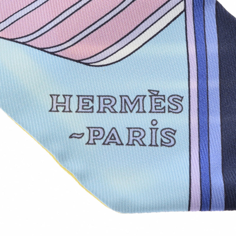 HERMES エルメス ツイリー  紫系 レディース シルク100％ スカーフ Aランク 中古 銀蔵