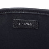 BALENCIAGA バレンシアガ ネイビー カバ ベージュ/黒 339933 ユニセックス キャンバス レザー ハンドバッグ Bランク 中古 銀蔵