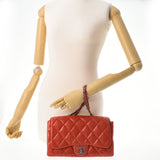 CHANEL シャネル マトラッセ シングルフラップ チェーンショルダー 赤系 シルバー金具 レディース ラムスキン ショルダーバッグ ABランク 中古 銀蔵